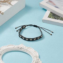 Handmade Japanese Seed Heart Braided Bead Bracelets&nbsp;BJEW-MZ00015