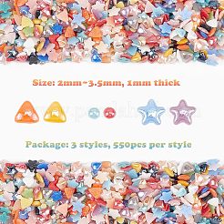 1650Pcs 3 Style Half Round & Star & Triangle Glass Cabochons&nbsp;MRMJ-OC0002-74