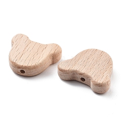天然ブナ材の木製赤ちゃん用歯固めおもちゃ  新生児用歯固めリング  クマ  26x30x8mm  穴：3mm.&nbsp;WOOD-D275-01C