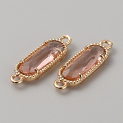 Golden Plated Brass Pave Glass Connector Charms&nbsp;FIND-WH0110-728G-05