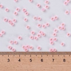 MIYUKIラウンドロカイユビーズ  日本製シードビーズ  8/0  （rr643)染めピンクシルバーラインアラバスター  3mm  穴：1mm  約19000~20500個/ポンド&nbsp;SEED-G008-RR0643