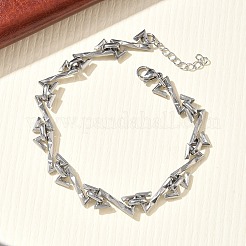 Hammered 304 Stainless Steel Link Chain Bracelets for Women&nbsp;BJEW-D466-07P