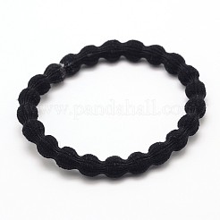 女の子のヘアアクセサリー  ナイロン糸弾性繊維ヘアゴム  ポニーテールホルダー  ブラック  47mm&nbsp;X-OHAR-J012-20