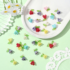 120Pcs Acrylic Beads with Plastic Imitation Pearl Beads Pendants&nbsp;FIND-SC0019-78