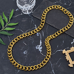 1Pc 19MM Aluminum Alloy Cuban Link Chain Necklaces&nbsp;NJEW-SP0001-20B