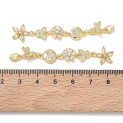 Brass Micro Pave Clear Cubic Zirconia Big Pendants&nbsp;CU-E004-02G