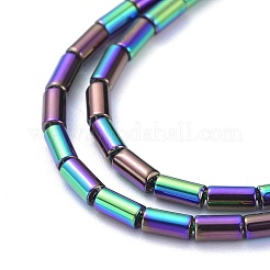 電気メッキガラスビーズセット  フルメッキ  コラム  マルチカラーメッキ  4.5~5x2.5mm  穴：0.8mm  約75個/連  14.17インチ（36cm）&nbsp;EGLA-K014-B-FP03