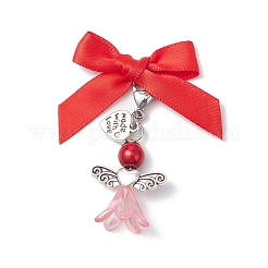 Angel Glass Pearl Beads & Acrylic Pendant Decorations&nbsp;HJEW-JM03184-03