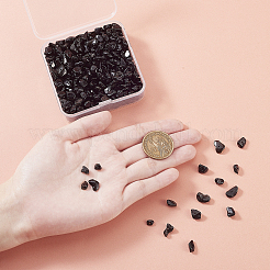 天然なオブシディアンのチップビーズ連売り  5x5mm  穴：1mm  約31.5インチ  2連売り/ボックス&nbsp;G-CJ0001-08