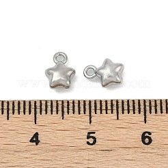 304ステンレススチールチャーム  スターのチャーム  変色防止  ステンレス鋼色  7.5x5.5x3.5mm  穴：1.2mm&nbsp;X-STAS-E500-04P