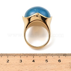 304 Stainless Steel Cat Eyes Finger Rings for Women&nbsp;RJEW-Z143-02G-03