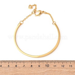 女性用304ステンレススチールリンクブレスレット  イオンプレーティング（ip）  長持ちメッキ  18KGP本金メッキ  5.31インチ（13.5cm）  内径：2.36インチ（6cm）&nbsp;BJEW-B161-07G