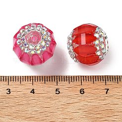 透明樹脂ラインストーンビーズ  ラウンド  アクリルと  多面カット  ミックスカラー  18x15mm  穴：2mm&nbsp;OACR-D307-05