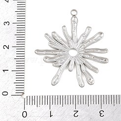 304ステンレスペンダント  サンバーストチャーム  ステンレス鋼色  33x29.5x1.5mm  穴：1.8mm&nbsp;SA-CBA6E67-02P