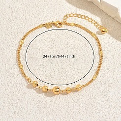 Beach Brass Round Beaded Anklets for Vacation and Summer&nbsp;BC8188-1