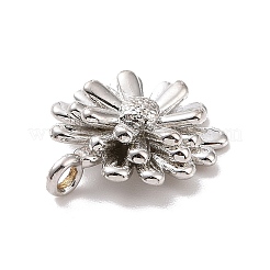 ラックメッキ真鍮チャーム  カドミウムフリー＆鉛フリー  長持ちメッキ  花  プラチナメッキ  14x11x3mm  穴：1.5mm&nbsp;LS-KK-C245-04P