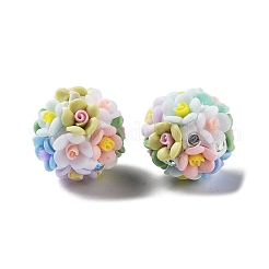 Luminous Polymer Clay Rhinestone Flower Beads&nbsp;RESI-C048-01C