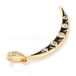 Brass Micro Pave Cubic Zirconia Pendants&nbsp;KK-M218-04G-RS