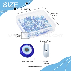 72Pcs 3 Colors Handmade Evil Eye Lampwork Beads Strands&nbsp;LAMP-FS0001-20