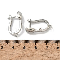 真鍮製のピアスパーツ  花  カドミウムフリー＆鉛フリー  ラックめっき  長持ちメッキ  ループでラッチバック  プラチナ  21x15x7.5mm  穴：1.6mm  ピン：1mm&nbsp;KK-D226-08P