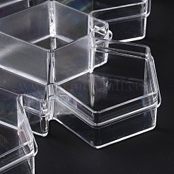 12グリッド透明プラスチックボックス  小さなジュエリーやビーズ用のスノーフレーク ビーズ コンテナー  透明  18.8x15.3x2.5cm  内径：52.5x32mmと50x45mm&nbsp;CON-B009-03