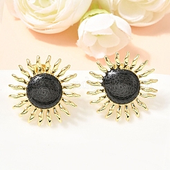 太陽の真鍮スタッドピアス  カドミウムフリー＆鉛フリー  18KGP本金メッキ  ラックめっき  長持ちメッキ  ミックスカラー  25mm&nbsp;EJEW-D352-02G