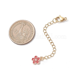 304ステンレススチールチェーンエクステンダー6個  花  合金エナメルチャーム付き  ミックスカラー  78mm  約6個/セット&nbsp;FIND-JF00186