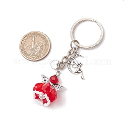 Glass & Tibetan Style Alloy Keychain&nbsp;KEYC-MZ00037-05