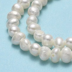 天然養殖淡水パールビーズ連売り  ポテト  ベージュ  2~3.5x3~5x3~5mm  穴：0.5mm  約109~132個/連  14.17~14.25インチ（36~36.2cm）&nbsp;PEAR-F018-04C-01