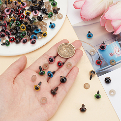 70ペア7色クラフトプラスチック人形の目ぬいぐるみの目  安全の目  ワッシャー付き  ミックスカラー  10mm  10ペア/カラー&nbsp;DIY-PH0017-86