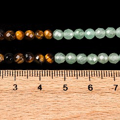 Chakra Theme Natural Red Rainbow Jasper & Yellow Aventurine & Tiger Eye & Green Aventurine & Blue Spot Stone & Lapis Lazuli & Amethyst Beads Strands&nbsp;G-F668-14-4mm