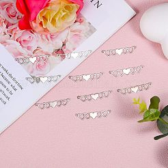 10個のステンレス鋼コネクタチャーム  5 ハートリンク  ステンレス鋼色  40x8.5mm  穴：1.5mm  10個/箱&nbsp;STAS-SZ0003-16C