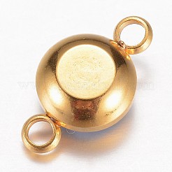 ガラスリンクコネクター  多面カット  304ステンレススチール製金具付き  フラットラウンド  ゴールドカラー  ライラック  17.5x10x6.5mm  穴：2.5mm&nbsp;GLAA-G018-G04