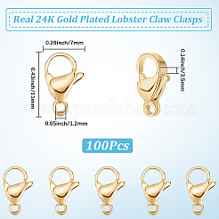 304ステンレススチール製ロブスタークロウ留め金100個  オウムトリガークラスプ  24KGP本金メッキ  11x7x3.5mm  穴：1.2mm&nbsp;STAS-BBC0009-39C-G