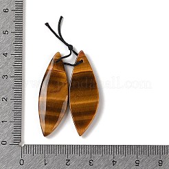 ナチュラルタイガーアイペンダント2個  宝石 チャーム  ウイング  38x13x4mm  穴：1mm&nbsp;G-A228-03E