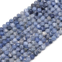 天然石ブルーアベンチュリンビーズ連売り  染め＆加熱  多面カット  ツイスト  6~6.5x5x5mm  穴：1mm  約58~61個/連  14.17''~14.69''（36~37.3センチメートル）&nbsp;G-P611-C20-01