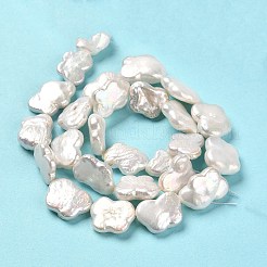 天然ケシパールビーズ連売り  養殖淡水パール  バロック真珠  グレード4a+  蝶  雪  12~16x10~13x4~6mm  穴：0.7mm  約27個/連  14.76''~14.96''（37.5~38センチメートル）&nbsp;PEAR-J007-06