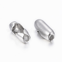変色防止304ステンレススチールボールチェーンコネクター  ステンレス鋼色  9x3.5mm  穴：2mm  2.5mmボールチェーンに適合&nbsp;STAS-H423-13P