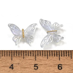 蓄光樹脂カボション  蝶  暗闇で光る  グリッターパウダー付き  ライトスチールブルー  10x13x2mm&nbsp;CRES-R458-10A-04