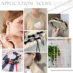 2mのABSプラスチックと4mのアクリルパールビーズチェーン  真鍮パーツ  溶接されていない  スプールで  ライトゴールド  ホワイトスモーク  3~8mm  4mm&nbsp;DIY-FH0004-33