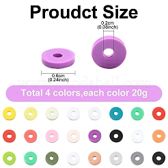 1880Pcs 4 Colors Handmade Polymer Clay Beads&nbsp;CLAY-YW0002-01B