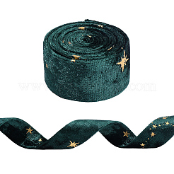 3M Double Sided Star Gold Stamping Flannelette Ribbons for Sewing Craft&nbsp;SRIB-GF0001-55B