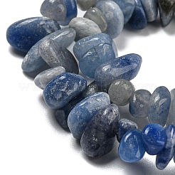 染色・加熱された天然ブルーアベンチュリンチップビーズ連売り  1~5x5~11.5x4.5~7mm  穴：1mm  30.71''（78センチメートル）&nbsp;G-M205-10C