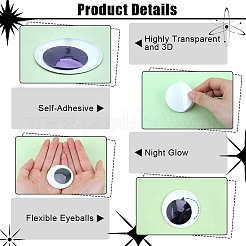 Luminous Self Adhesive Plastic Wiggle Googly Eyes Cabochons&nbsp;KY-WH20002-02A