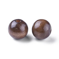 Lightcoffee Round Natural Wood Beads&nbsp;X-TB25MMY-5