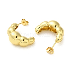 女性用ラックメッキバブル真鍮スタッドピアス  長持ちメッキ  鉛フリー＆カドミウムフリー  18KGP本金メッキ  22.5x10mm&nbsp;EJEW-O001-01G