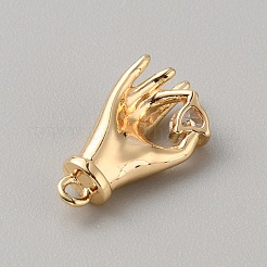 Brass with Clear Cubic Zirconia Charms&nbsp;KK-WH0079-58D
