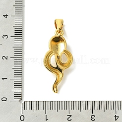 PVD真空メッキ304ステンレスペンダント  スネークチャーム  ゴールドカラー  29x13x5.5mm  穴：7x3.5mm&nbsp;STAS-L275-01D-G