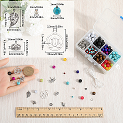 DIY 宝石ビーズと合金チャームの多層ブレスレット作成キット  8mm  穴：1.3~1.6mm&nbsp;DIY-SC0026-95