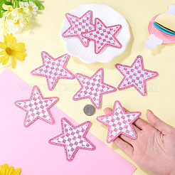 8Pcs Star with Lattice Computerized Embroidery Polyester Iron on/Sew on Patches&nbsp;PATC-TA0001-49A